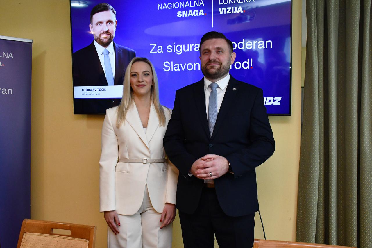 Slavonski Brod:  Kandidati HDZ-a za gradonačelnika i zamjenicu gradonačelnika Slavonskog Broda predstavili izborni program