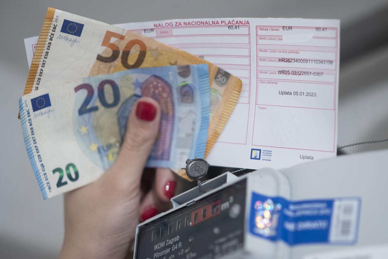 Cijena računa za plin iskazana u eurima