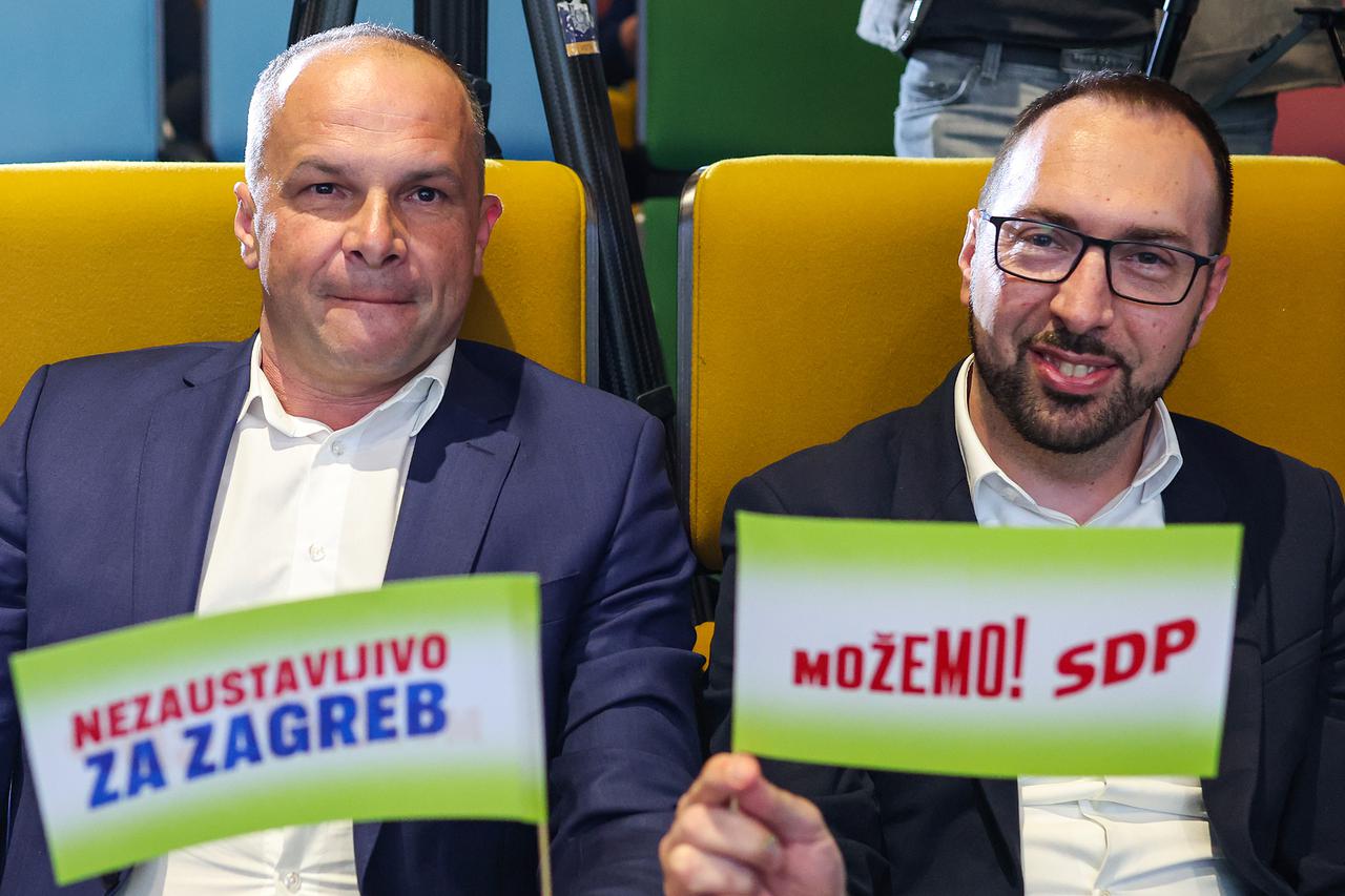 Zagreb: Predstavljanje izbornog programa koalicije stranaka Možemo! i SDP za lokalne izbore 