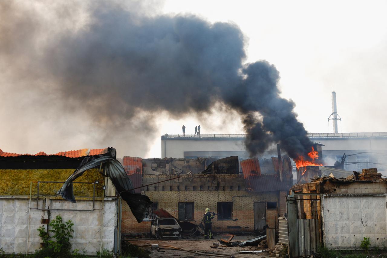 Aftermath of a Russian drone attack in Kyiv