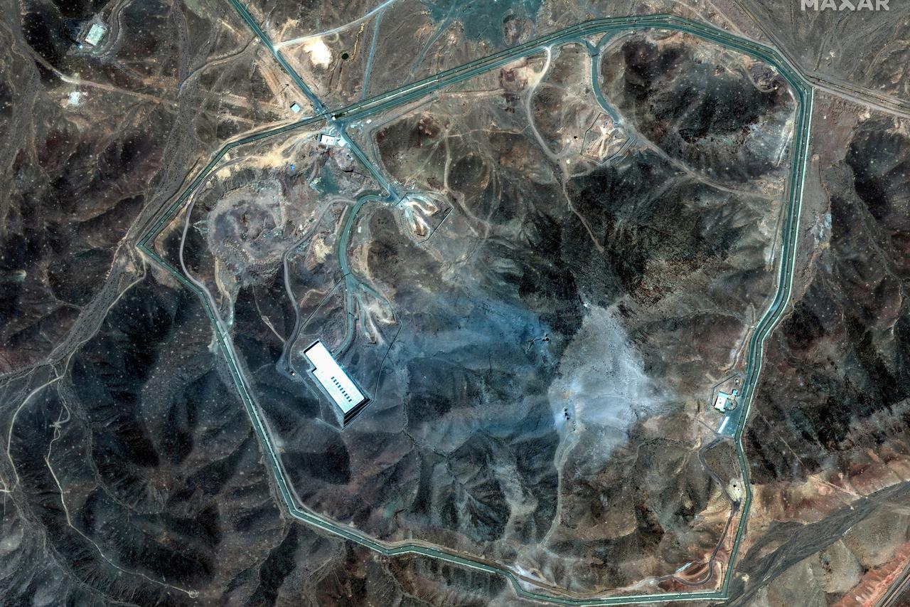A satellite view shows an overview of Fordow underground complex, after the U.S. struck the underground nuclear facility, near Qom